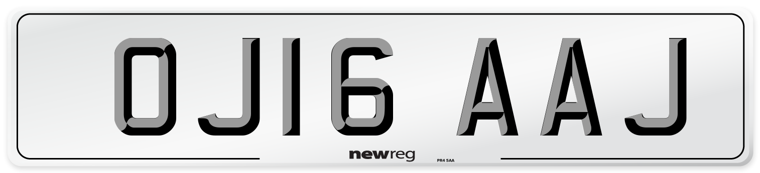 OJ16 AAJ Number Plate from New Reg